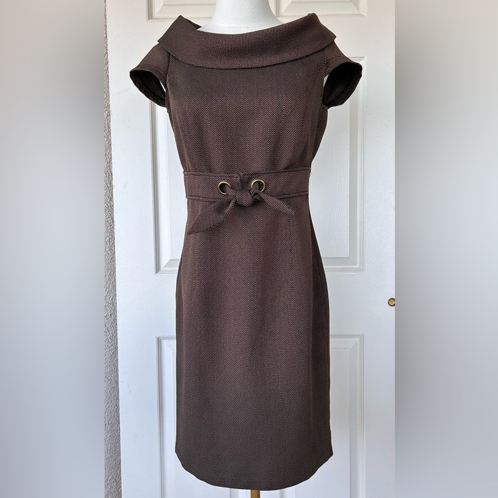 Karin Stevens Sheath Dress Bow Front Dress Size 6‎